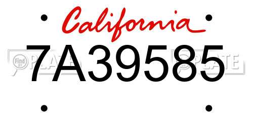 7A39585 California License Plate