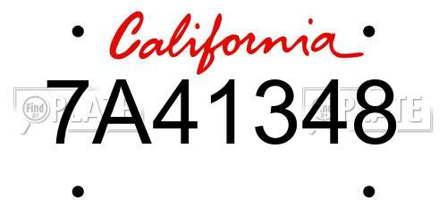 7A41348 California License Plate