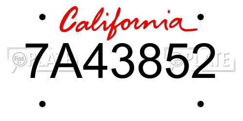 7A43852 California License Plate