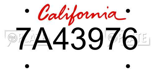 7A43976 California License Plate
