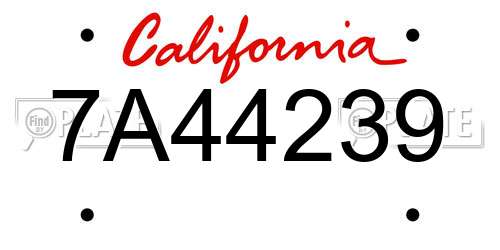 7A44239 California License Plate