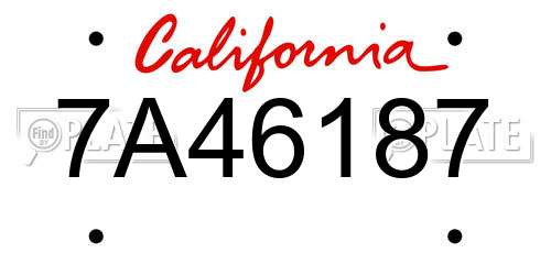 7A46187 California License Plate