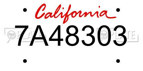 7A48303 California License Plate