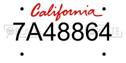 7A48864 California License Plate