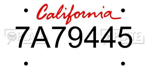 7A79445 California License Plate