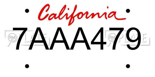 7AAA479 California License Plate