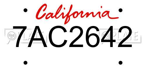 7AC2642 California License Plate