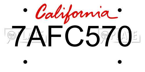7AFC570 California License Plate