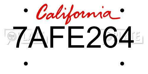 7AFE264 California License Plate