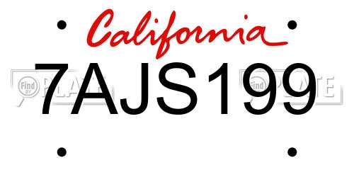 7AJS199 California License Plate