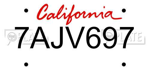 7AJV697 California License Plate