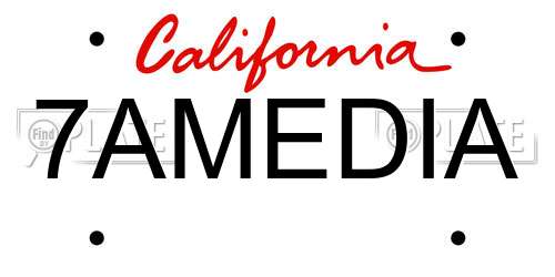 7AMEDIA California License Plate