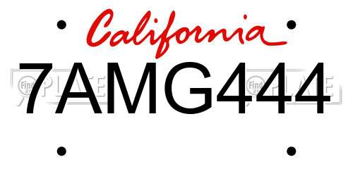 7AMG444 California License Plate