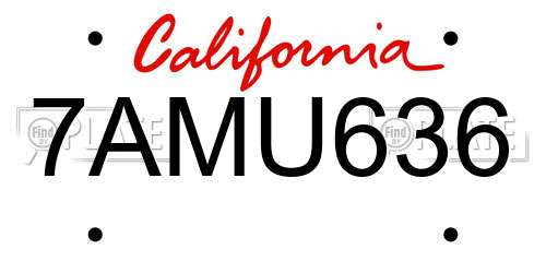 7AMU636 California License Plate