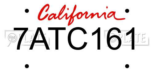 7ATC161 California License Plate