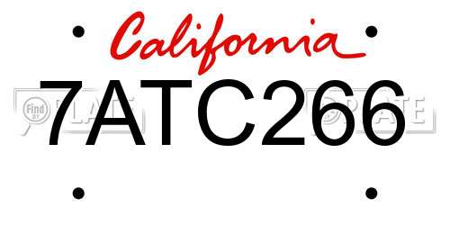 7ATC266 California License Plate