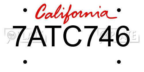 7ATC746 California License Plate