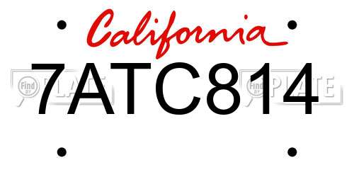 7ATC814 California License Plate