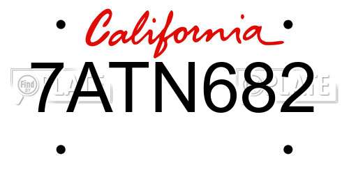7ATN682 California License Plate