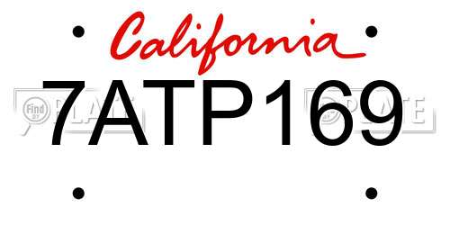 7ATP169 California License Plate