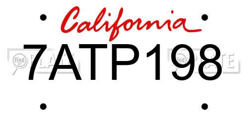 7ATP198 California License Plate