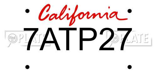 7ATP27 California License Plate
