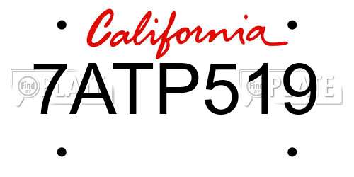 7ATP519 California License Plate