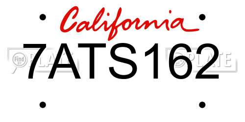 7ATS162 California License Plate