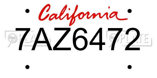 7AZ6472 California License Plate