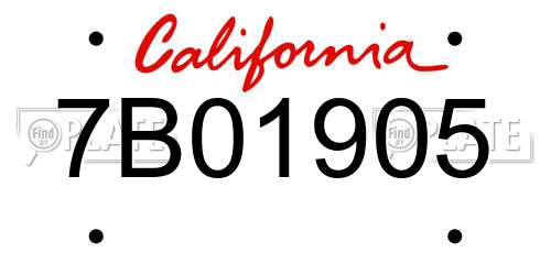 7B01905 California License Plate