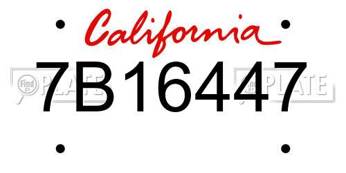7B16447 California License Plate