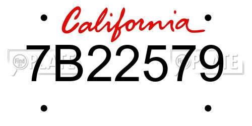 7B22579 California License Plate