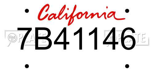 7B41146 California License Plate