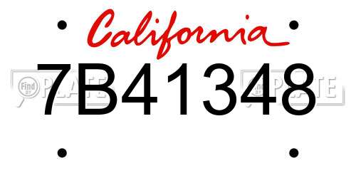 7B41348 California License Plate