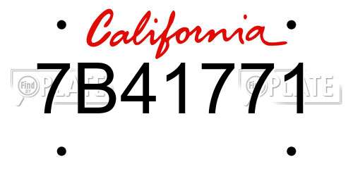 7B41771 California License Plate
