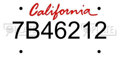 7B46212 California License Plate