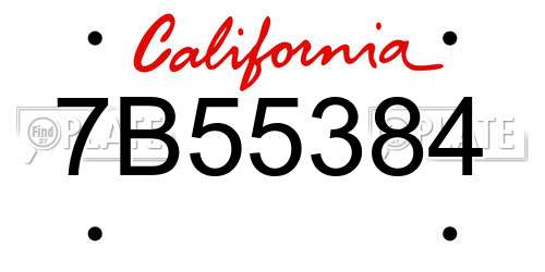 7B55384 California License Plate