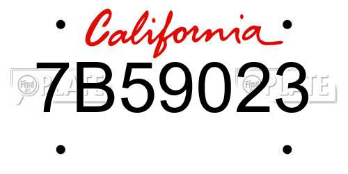 7B59023 California License Plate