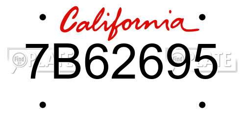 7B62695 California License Plate