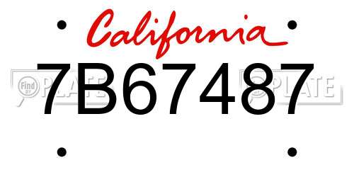 7B67487 California License Plate