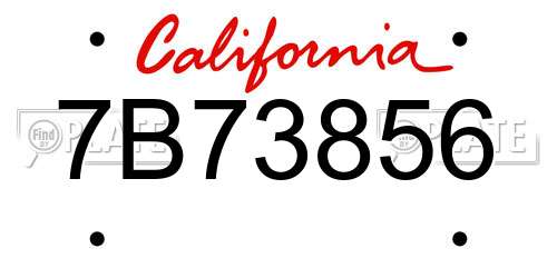 7B73856 California License Plate