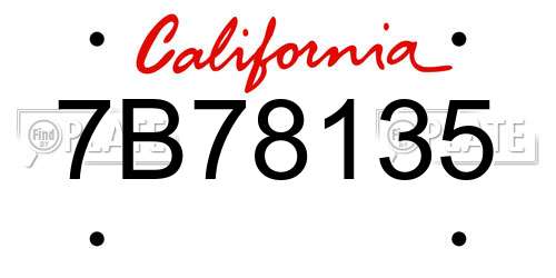 7B78135 California License Plate