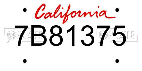7B81375 California License Plate