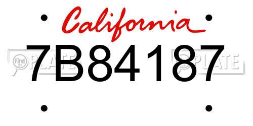 7B84187 California License Plate