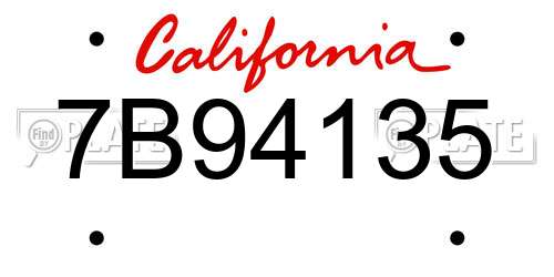7B94135 California License Plate