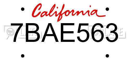 7BAE563 California License Plate