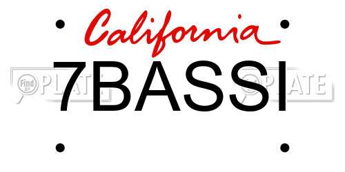 7BASSI California License Plate