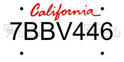 7BBV446 California License Plate