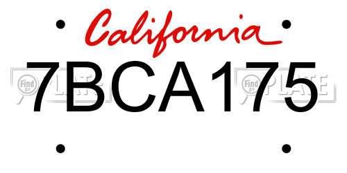 7BCA175 California License Plate