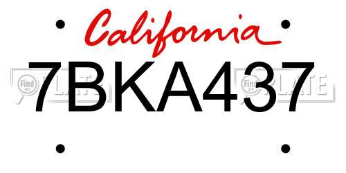 7BKA437 California License Plate